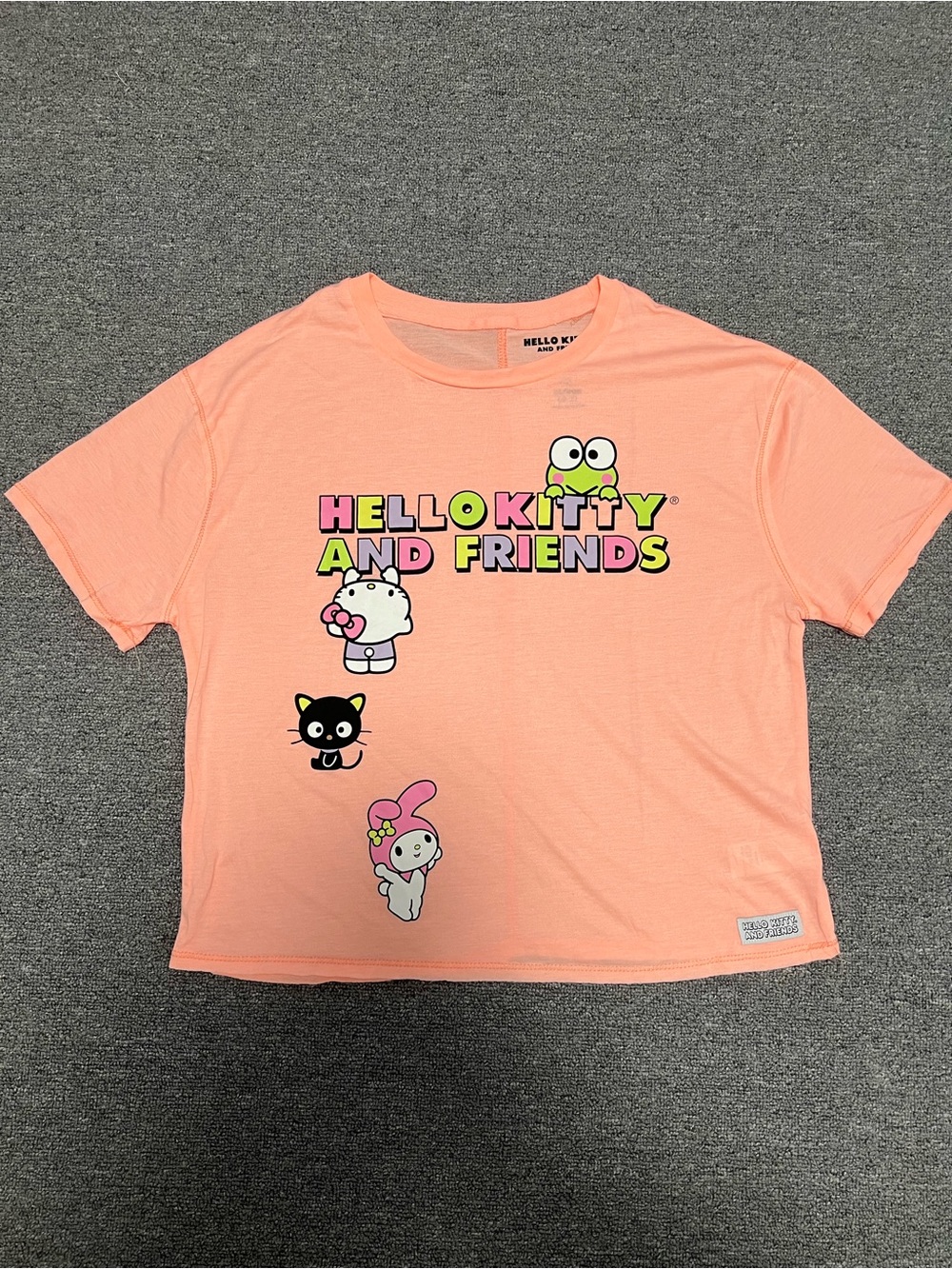 Sanrio Peach Pink "Hello Kitty and Friends" Crop Top Women XS
